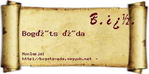 Bogáts Éda névjegykártya